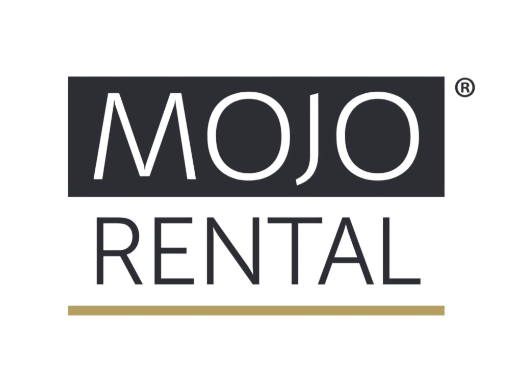 Logo von Mojo Rental, das Professionalität und Verfügbarkeit von Veranstaltungstechnik signalisiert.
