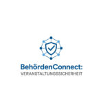 Logo von BehördenConnect zum Thema Veranstaltungssicherheit, dargestellt in einem modernen Design mit einem Schutzsymbol.